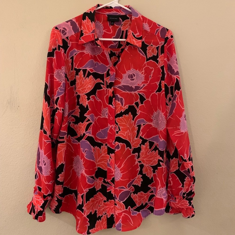 Who What Wear Pattern Blouse